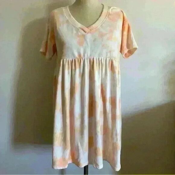 wild fable Dresses & Skirts - Wild Fable Women's Small Orange and White Terrycloth Tie Dye Dress